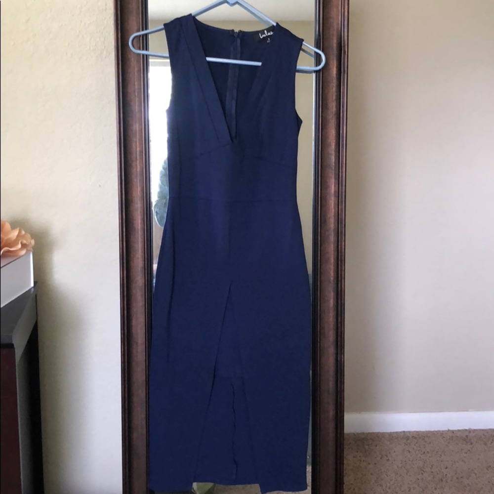LuLus Navy bandage dress